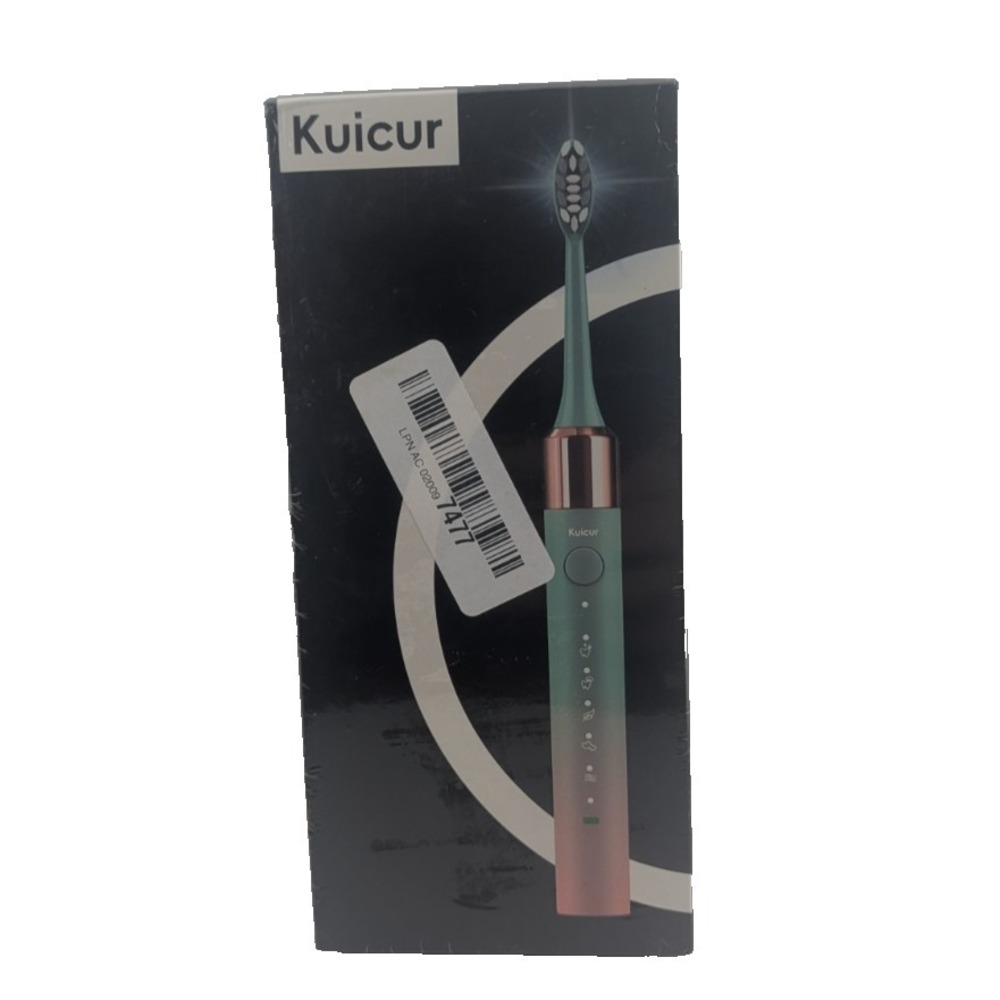 Kuicur Sonic Electric Toothbrush Rechargeable Timer 10 Brush Heads pink Green